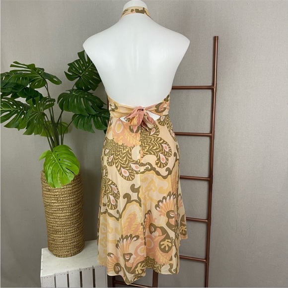 Rare Vintage Laundry by Shelli Segal Silk Paisley Halter Dress (Sz 6) - Picture 4 of 5